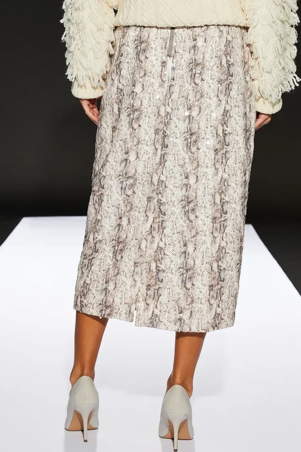 Runway 1.8.1.8 Snake Print Sequin Skirt