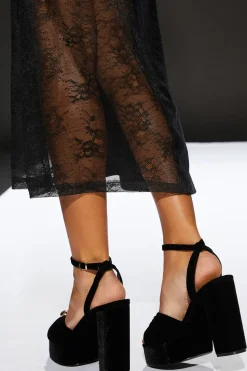 Runway 1.8.1.8 Velvet Platform Heeled Sandals
