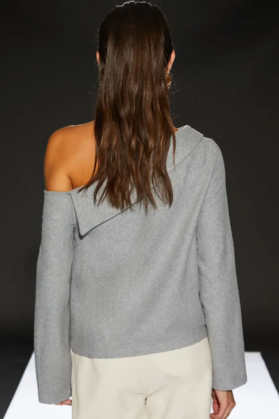 Runway 1.8.1.8 Wool Blend Fold Over Asymmetric Top