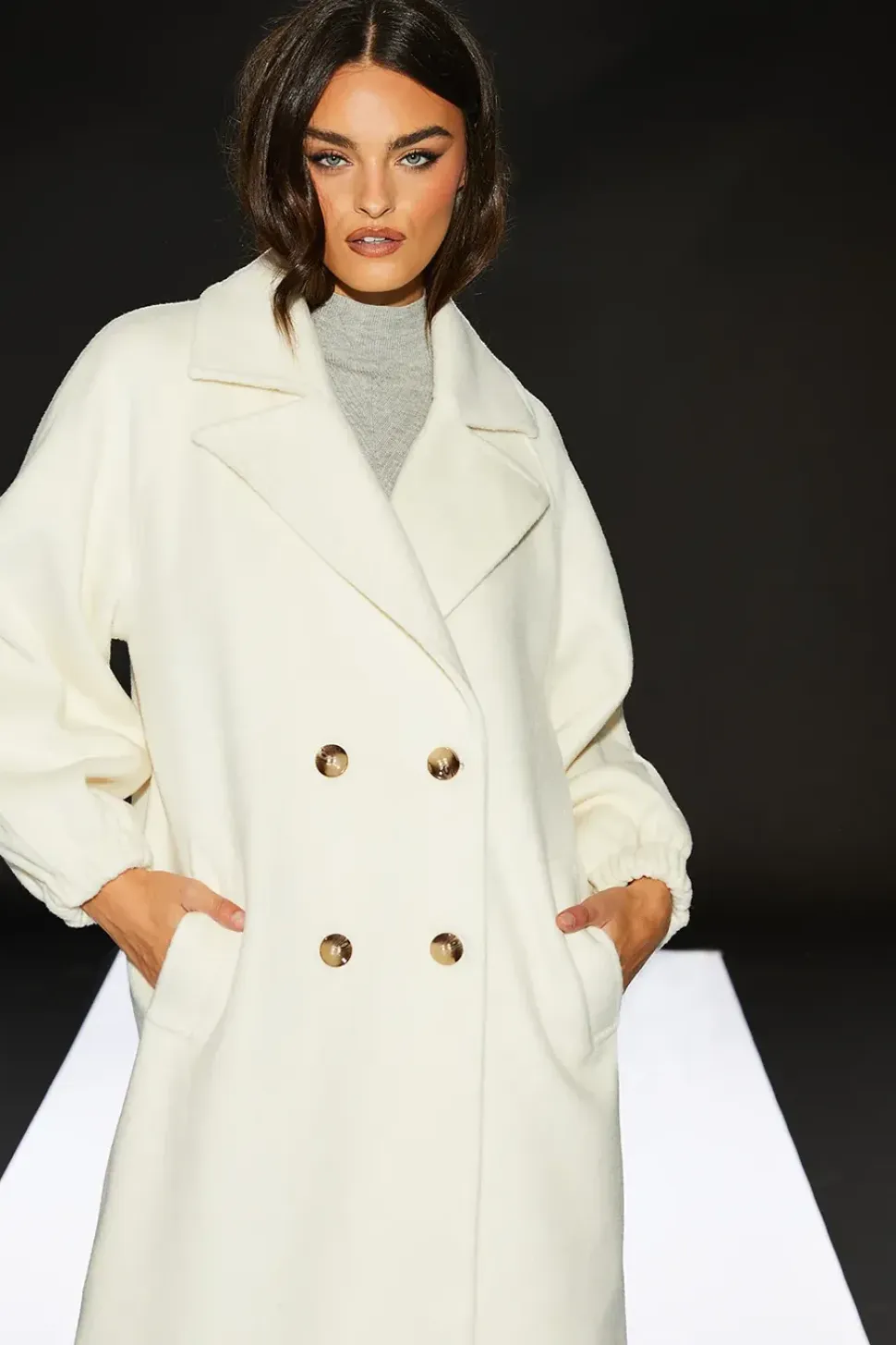 Runway 1.8.1.8 Wool Blend Maxi Double Breasted Coat