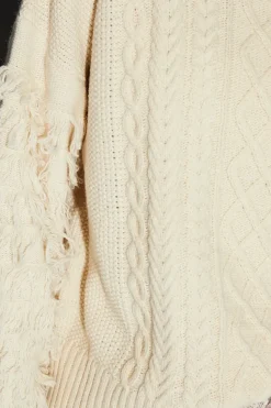 Runway 1.8.1.8 Wool Blend Shaggy Sleeve Cable Knit Jumper