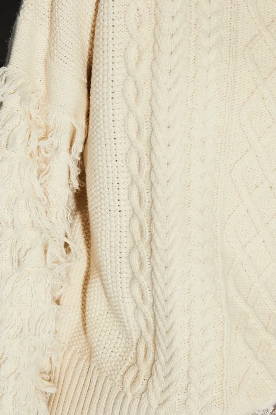 Runway 1.8.1.8 Wool Blend Shaggy Sleeve Cable Knit Jumper