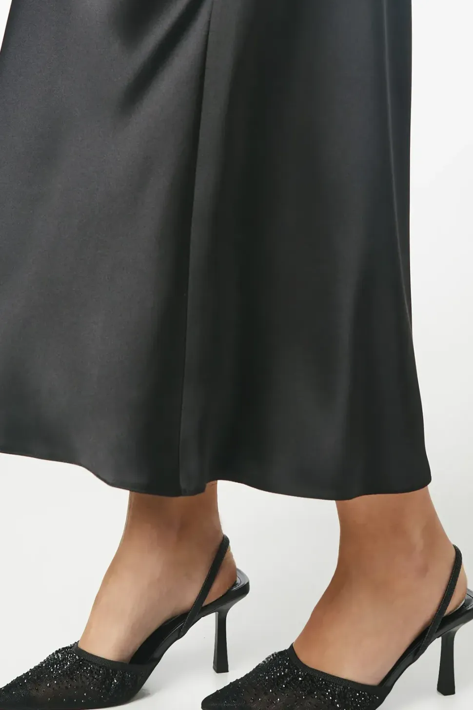 Sadie Diamante Mesh Slingback Pointed Court Shoes