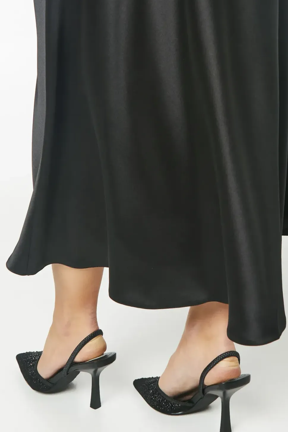 Sadie Diamante Mesh Slingback Pointed Court Shoes
