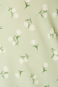 Sage Floral Empire Mini Dress