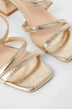 Salt Asymmetric Strappy Slingback Medium Block Heeled Sandals