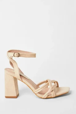 Samara Woven Spaghetti Strap High Block Heeled Sandals
