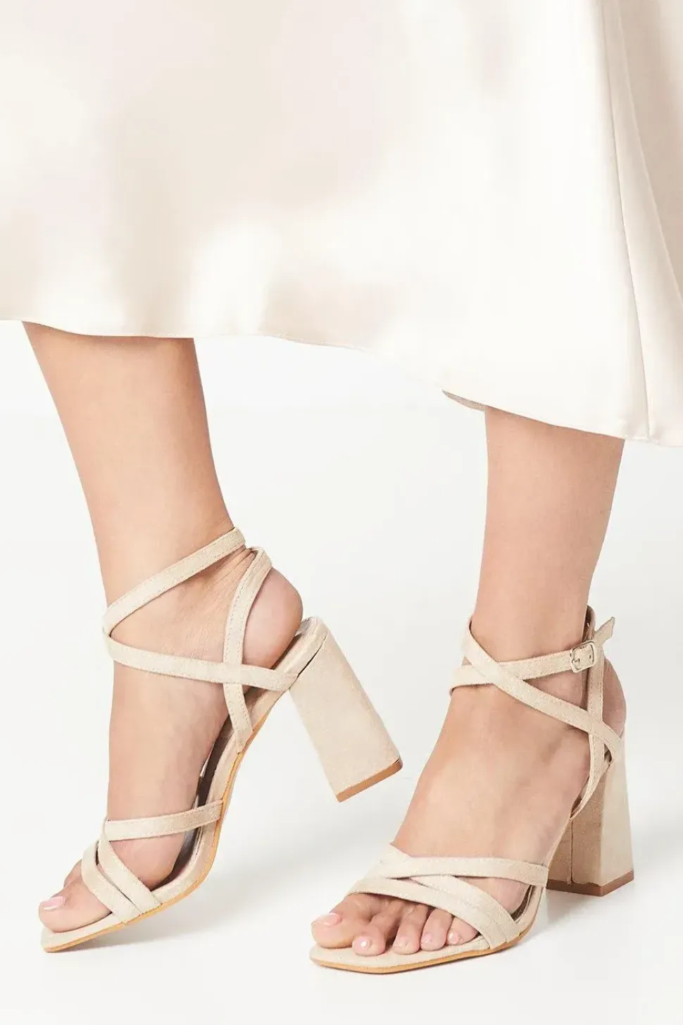Santiego Ankle Strap High Block Heeled Sandals