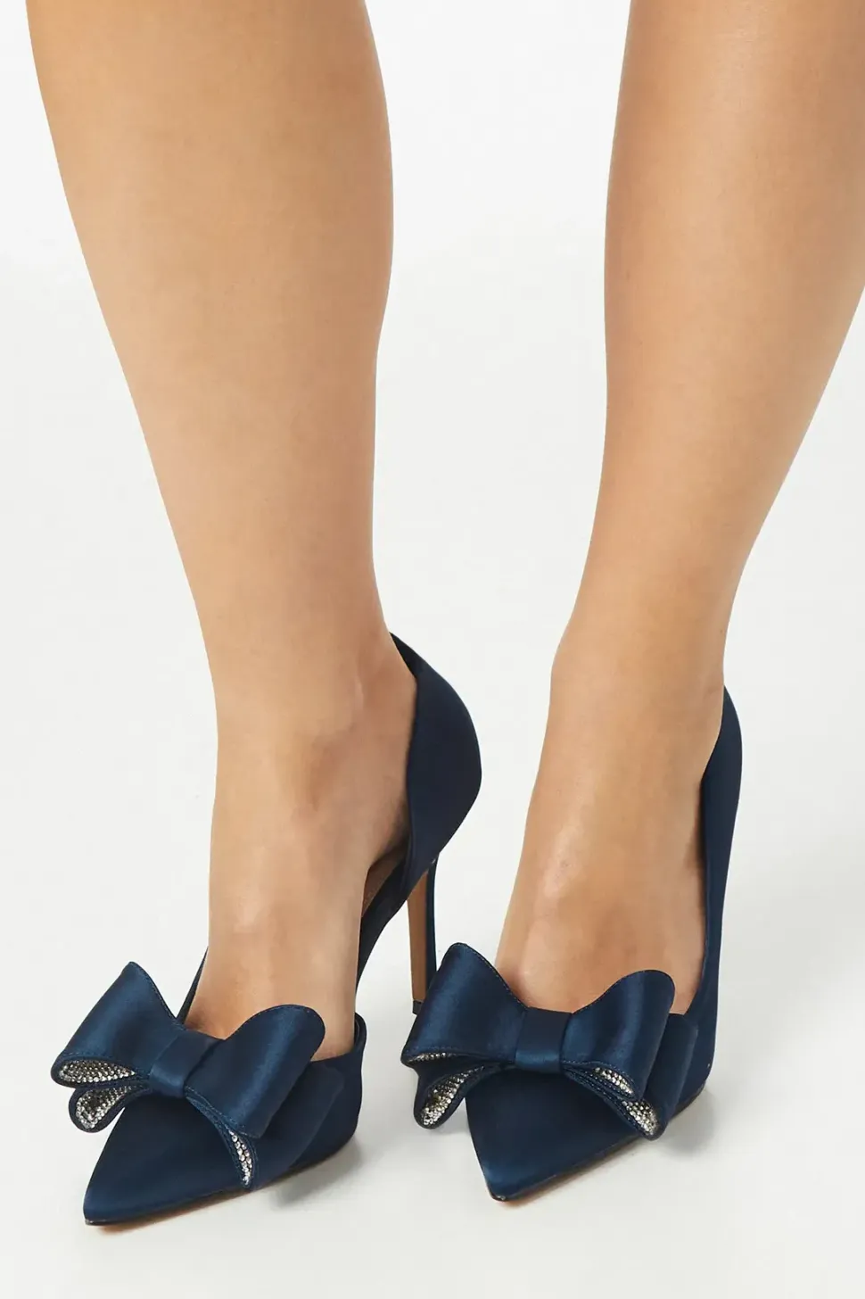 Sarai Diamante Bow Detail High Stiletto Court Shoes