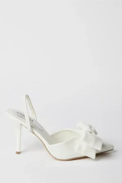 Saraya Bridal Bow Sling Back High Heeled Court Shoes