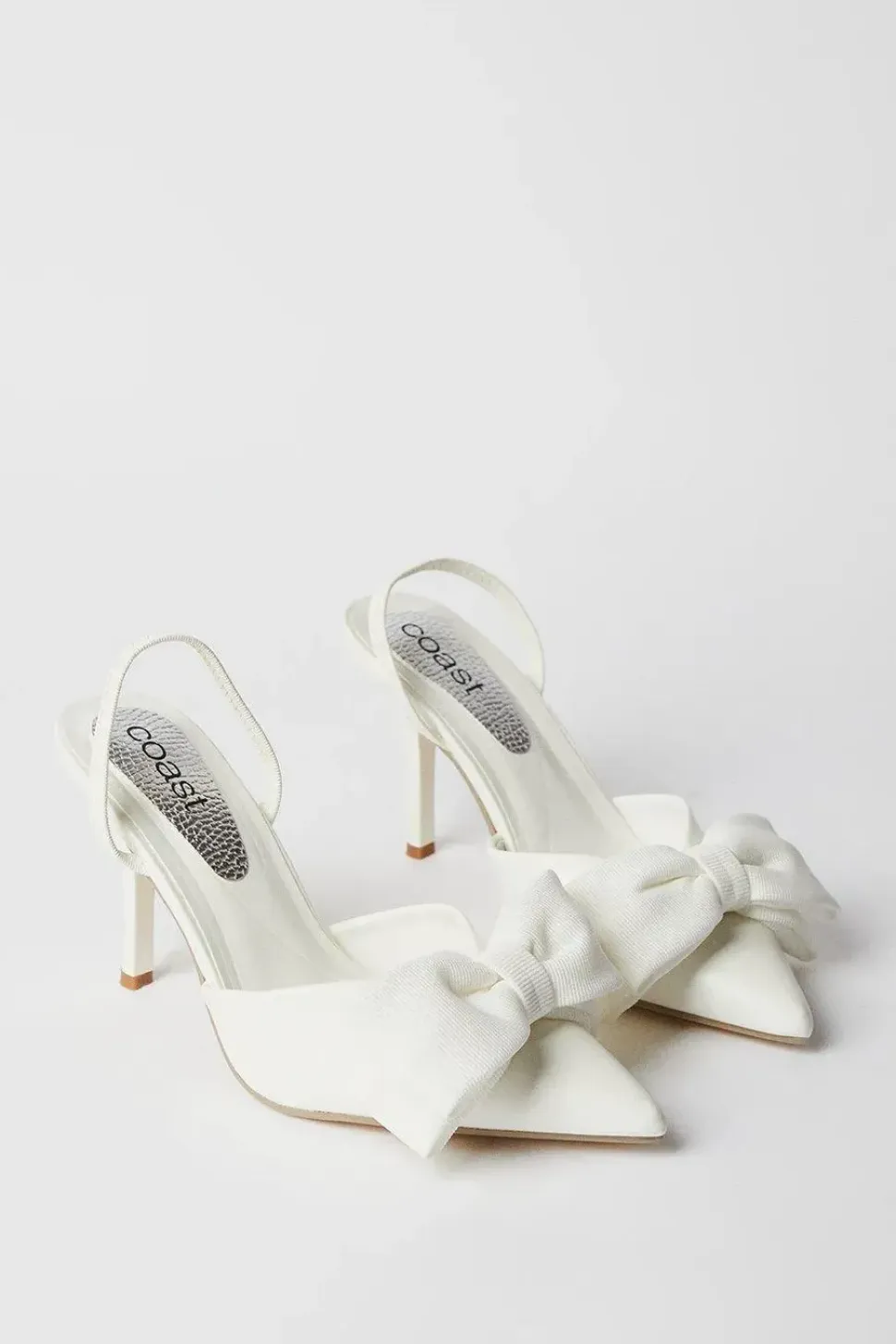 Saraya Bridal Bow Sling Back High Heeled Court Shoes