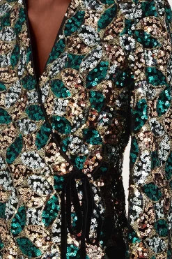 Sasha Sequin Wrap Dress