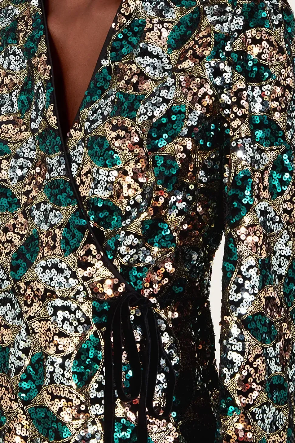 Sasha Sequin Wrap Dress