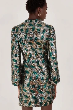 Sasha Sequin Wrap Dress