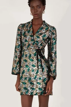 Sasha Sequin Wrap Dress