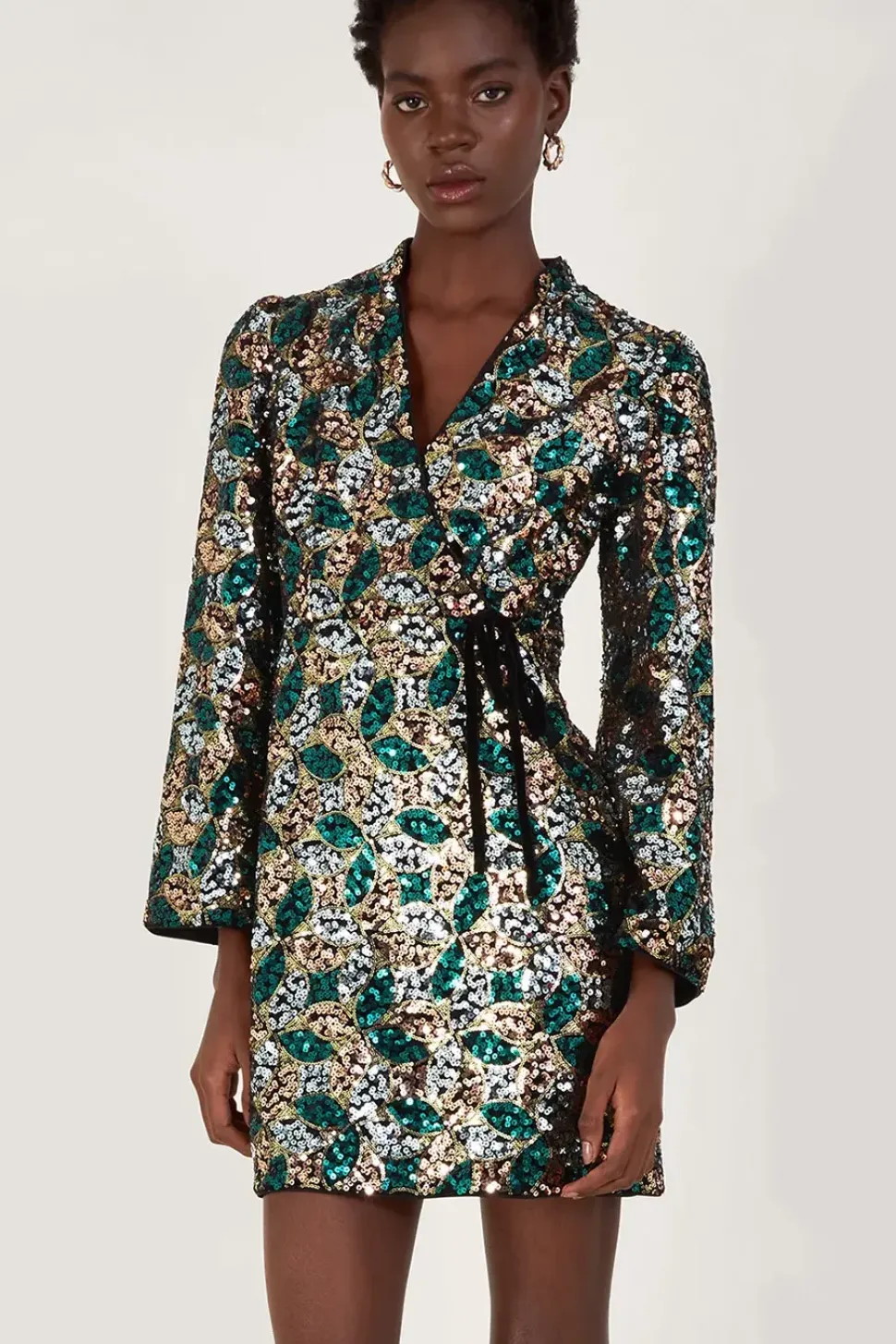 Sasha Sequin Wrap Dress
