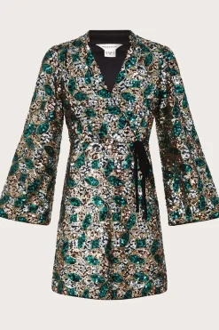 Sasha Sequin Wrap Dress
