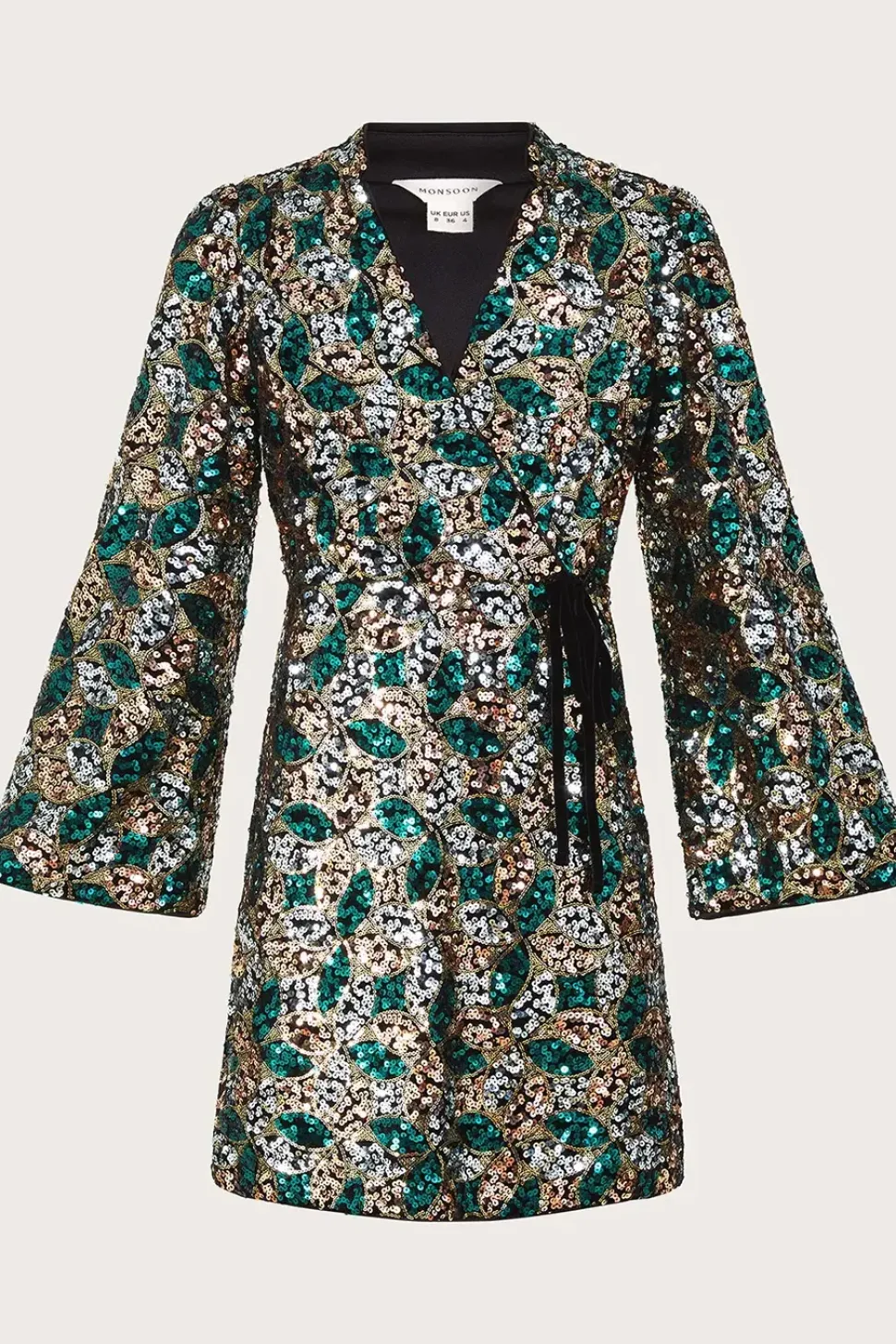 Sasha Sequin Wrap Dress