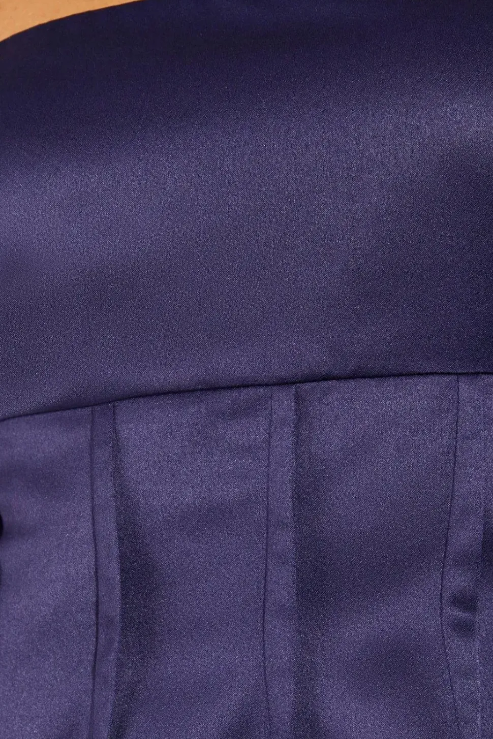 Satin Bandeau Pintuck Detail A-line Mini Dress