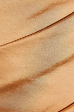 Satin Bandeau Ruched Bust Straight Leg Jumpsuit