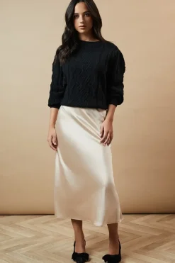 Satin Bias Cut Maxi Skirt