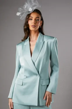 Satin Double Breasted Blazer