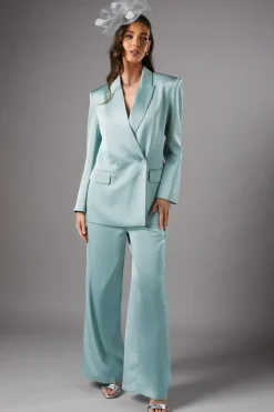 Satin Double Breasted Blazer