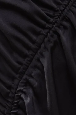 Satin Drawstring Detail Midi Dress