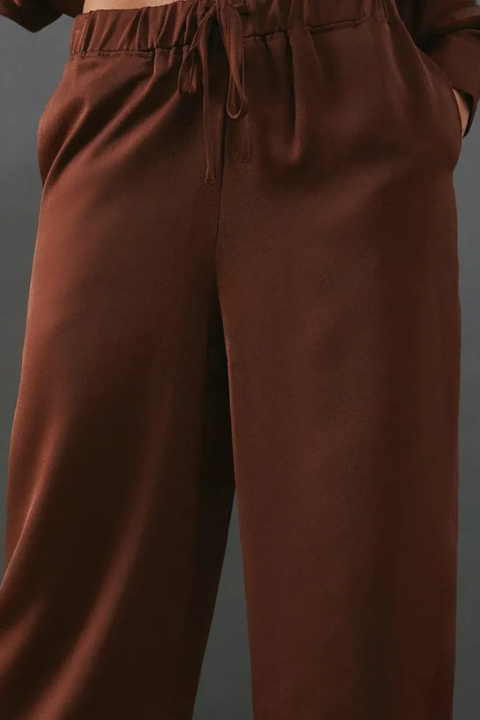 Satin Drawstring Waist Trousers