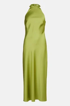 Satin Halter Neck Backless Slip Dress