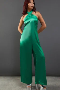 Satin Halterneck Jumpsuit