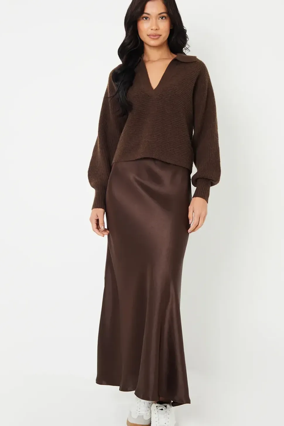 Satin Maxi Slip Skirt