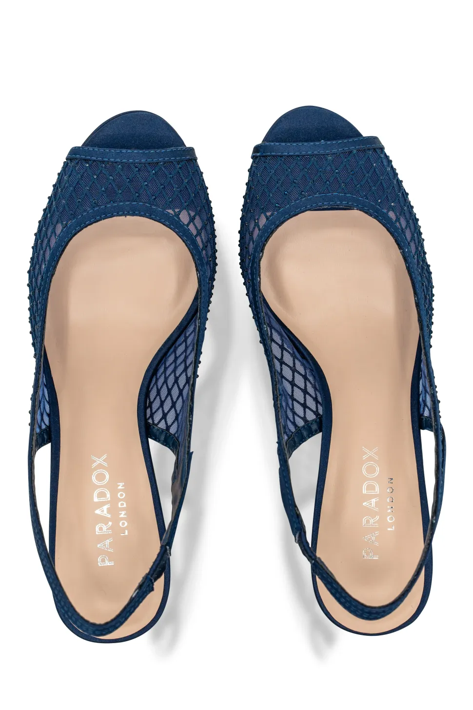 Satin Mesh 'Levinia' High Block Heel Slingback Platform Sandal