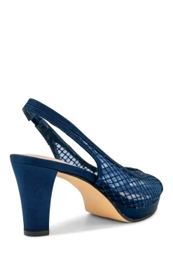 Satin Mesh 'Levinia' High Block Heel Slingback Platform Sandal