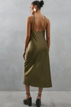 Satin Strappy Back Slip Dress