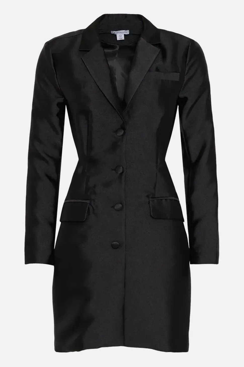 Satin Twill Cut Out Back Blazer Dress