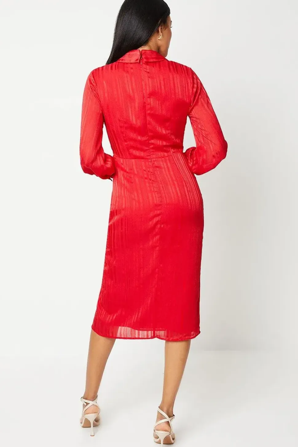 Satin Wrap Front Shirt Dress