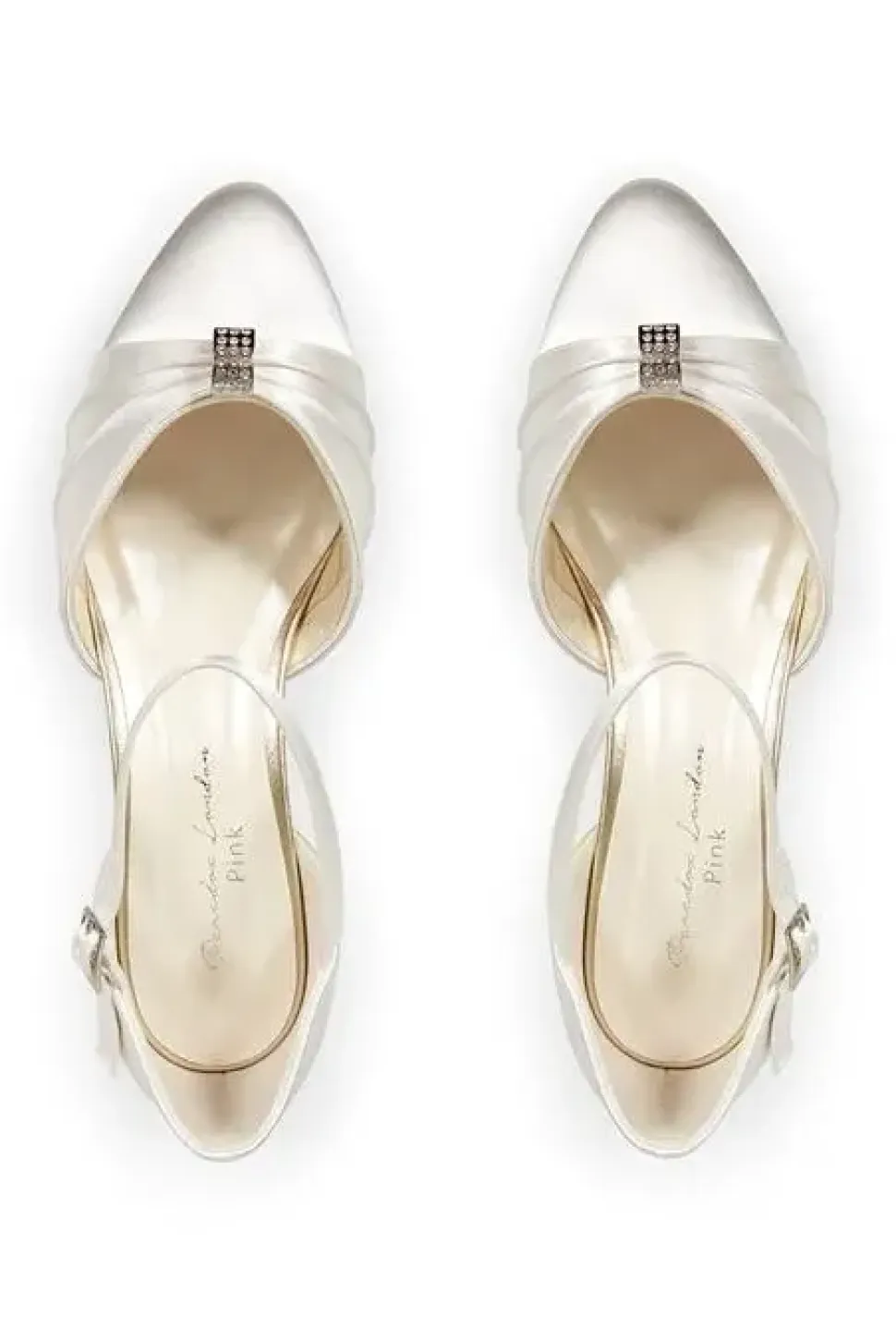 Satin 'Avalyn' Mid Vintage Block Heel Wide Fit Court Shoes