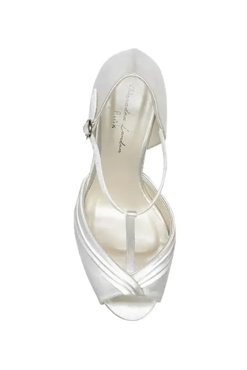 Satin 'Belvoir' Mid Heel Peep Toe T-bar Sandals