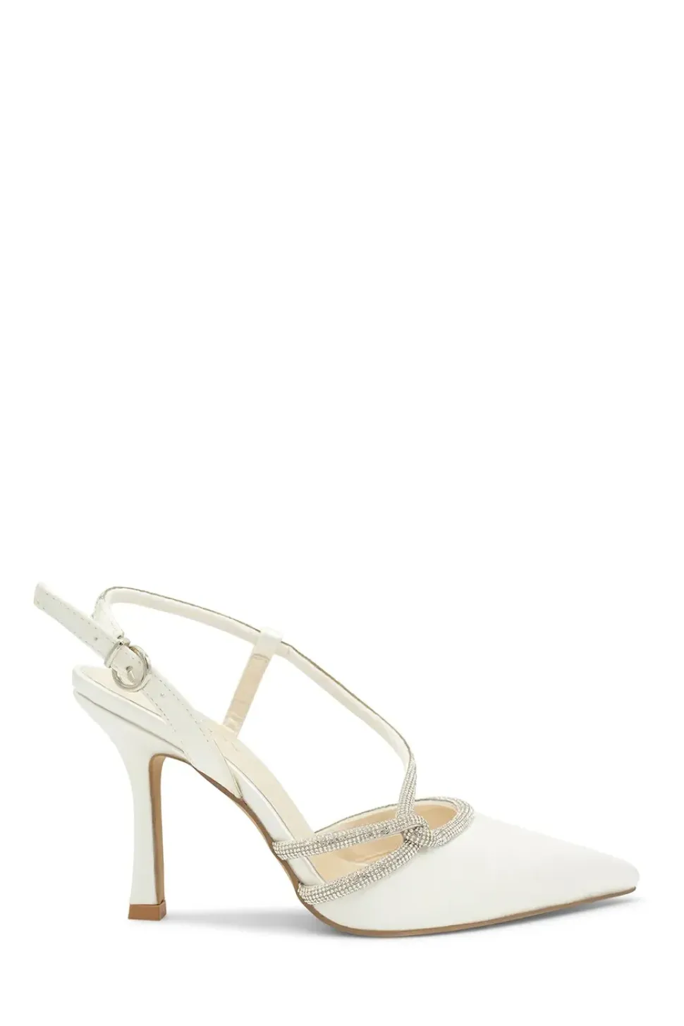 Satin 'Calliope' High Heel Sling Back Court Shoes