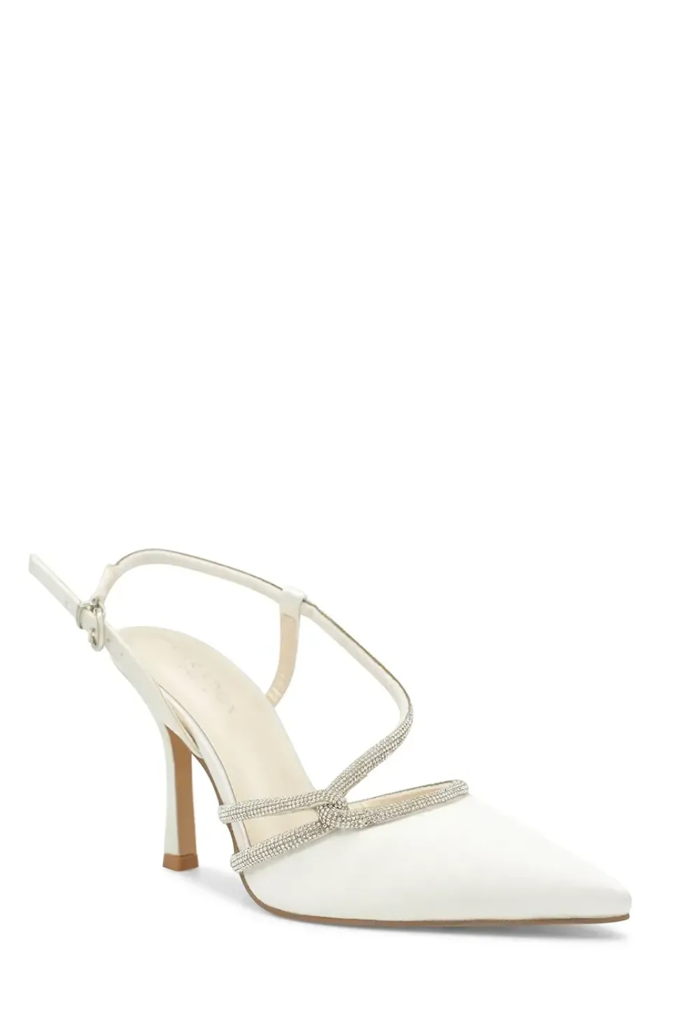 Satin 'Calliope' High Heel Sling Back Court Shoes