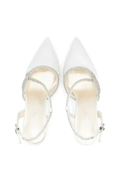 Satin 'Calliope' High Heel Sling Back Court Shoes