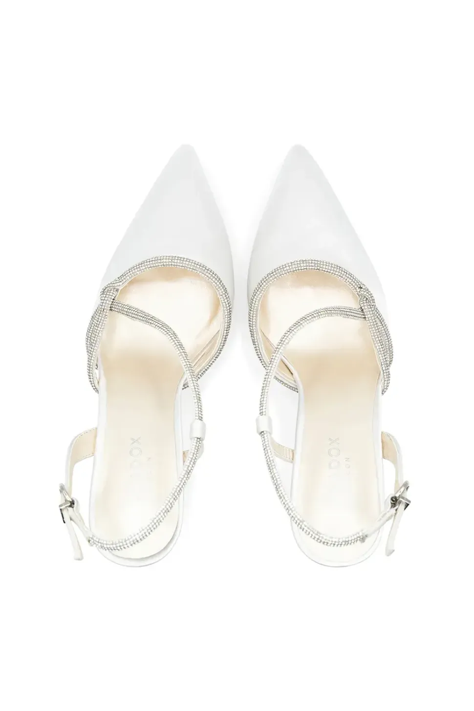 Satin 'Calliope' High Heel Sling Back Court Shoes