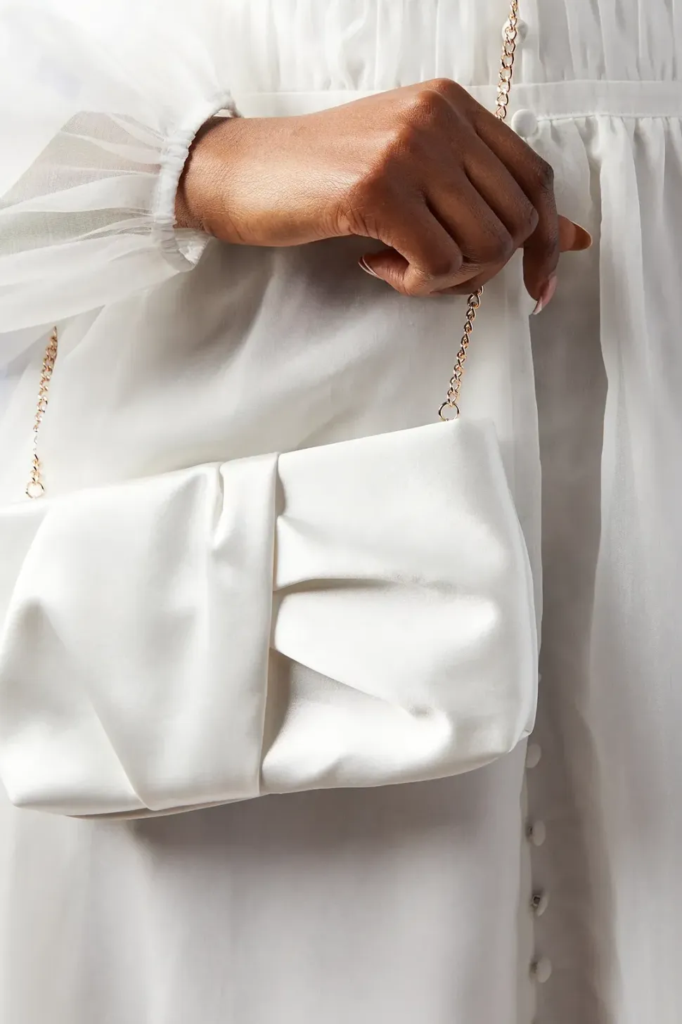 Satin 'Delaney' Clutch Bag