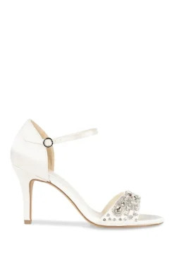 Satin 'Eliana' High Heel Ankle Strap Sandals