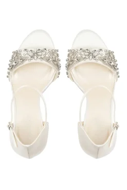 Satin 'Eliana' High Heel Ankle Strap Sandals