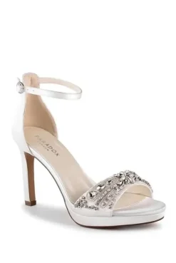 Satin 'Enya' High Heel Platform Ankle Strap Sandals