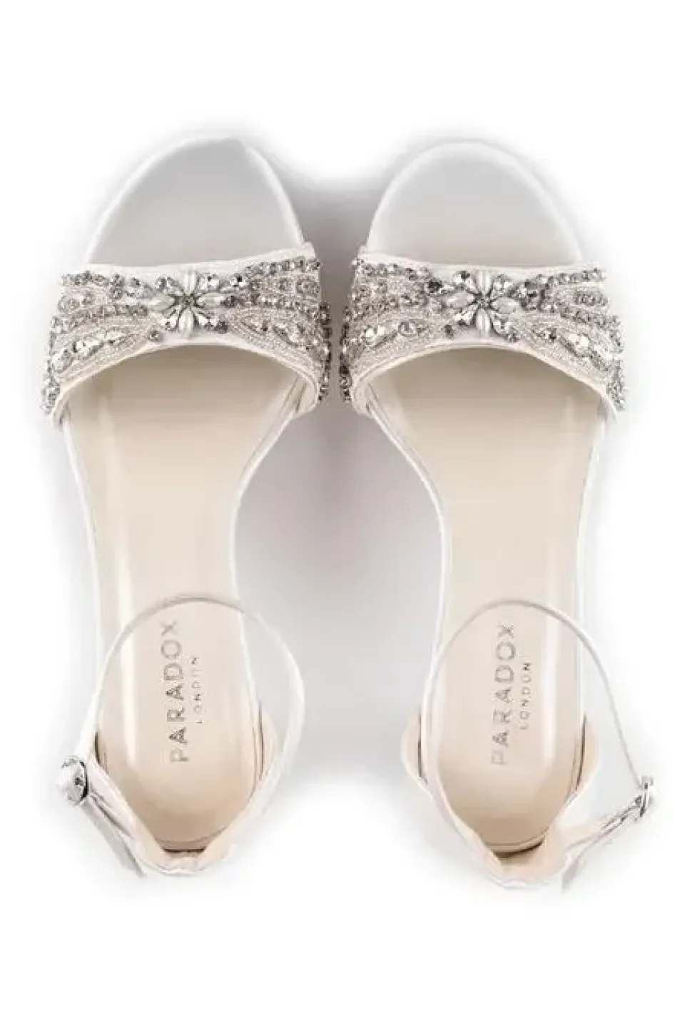 Satin 'Enya' High Heel Platform Ankle Strap Sandals