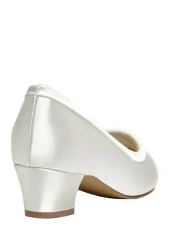Satin 'Favour' Wide Fit Mid block Heel Shoe