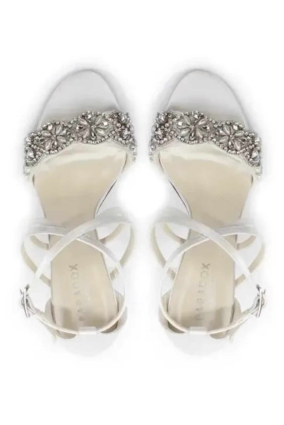 Satin 'Hira' Embroidered High Block Heel Sandals